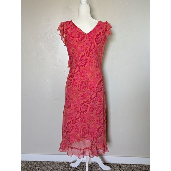 Alyn Paige Dresses & Skirts - Alyn Paige Floral Paisley Dress 13/14 V Neck USA Made Y2K Romantic Feminine